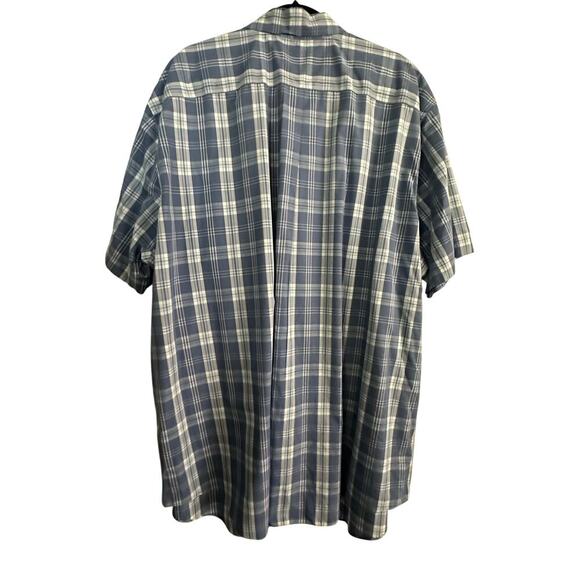 Brooks Brother Men's Blue White Plaid Print Short Sleeves Button Down Shirt 3XLT - Picture 4 of 6